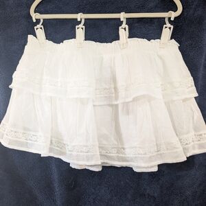 Wild Fable White Layered Mini Skirt Lace XL Boho Coastal Cowgirl